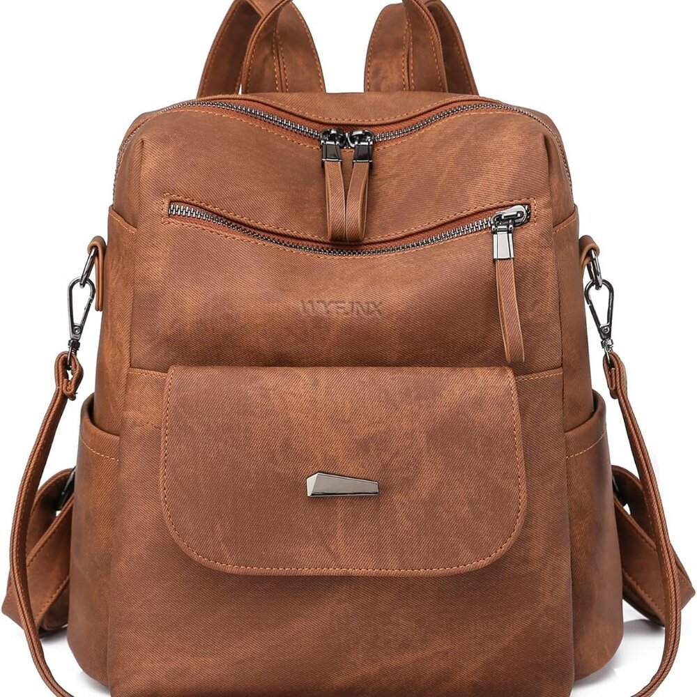PU Leather Backpack Purse for Women Fashion Multipurpose Design Handbag Ladies S